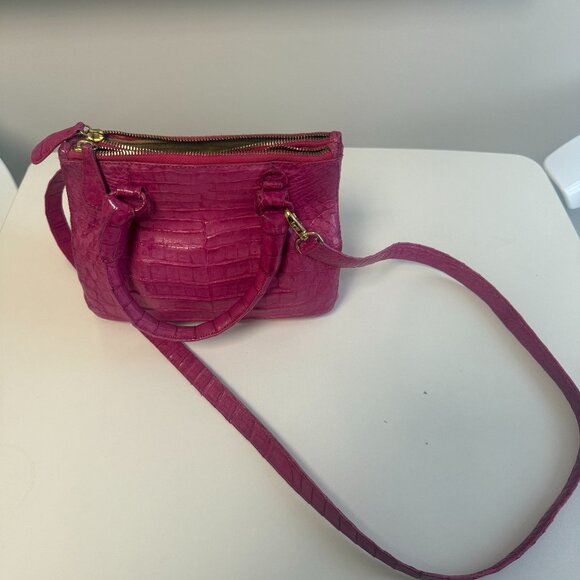 Nancy Gonzalez Handbags - Nancy Gonzalez Pink Crocodile Leather Top Handle Satchel Bag — Brand Closed 2024